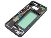 Carcasa frontal / central con marco negro y flex de botones laterales para Samsung Galaxy S8, SM-G950F
